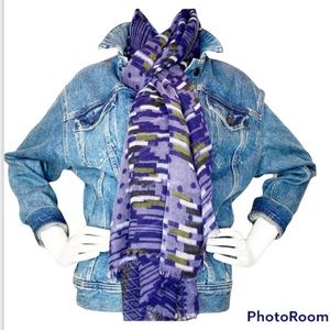 Rafe New York Aztec Geo Wool Silk Blend Scarf